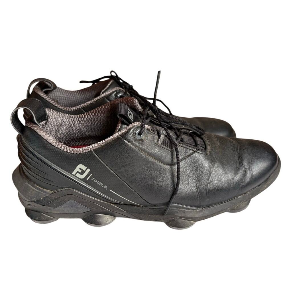 FootJoy Tour Alpha Golf Shoes Black Leather Men's Size 10